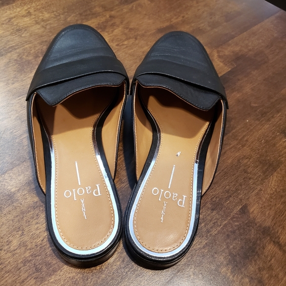Linea Paolo Annie Wafer Black Women's Mule Sandals 7M - Picture 1 of 7